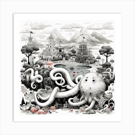 Octopus Island Art Print