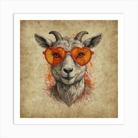 Goat In Glasses 1 Art Print