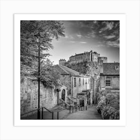The Vennel With Edinburgh Castle Art Print