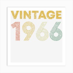 Vintage 1966 56th Birthday Gift Men Women Retro 56 Years Old Art Print