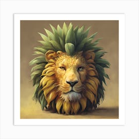 Pineapple lion head Art Print