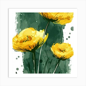 Yellow Poppies 1 Art Print