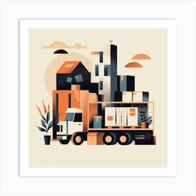 Moving Truck Art Print