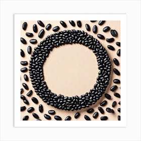 Frame Created From Black Beans On Edges And Nothing In Middle (5) Art Print