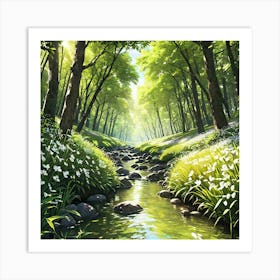 Stream In The Woods 4 Art Print