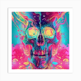 Psychedelic Skull 16 Art Print