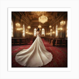 Wedding Dress In A Church Art Print