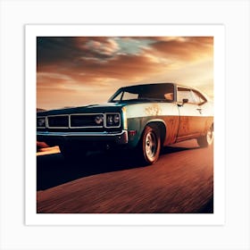 Plymouth Charger At Sunset Art Print