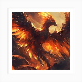 Legendary Fire Bird Art Print