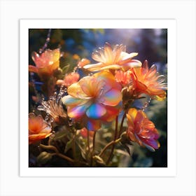 Rainbow Flowers Art Print