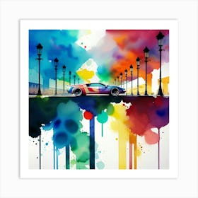 Colorful Car Painting 2 Art Print