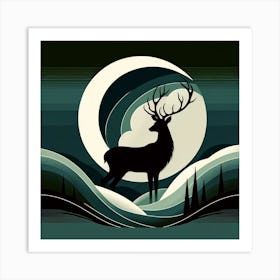 Deer In The Woods 4 Art Print