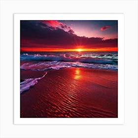 Sunset On The Beach 560 Art Print