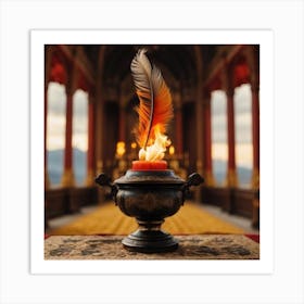 Feather Incense Art Print