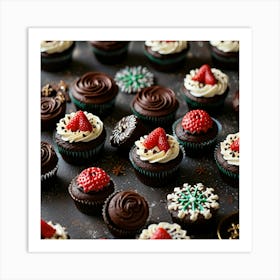 Leonardo Lightning Xl Christmas Dessert With Chocolate And Str 2 Art Print