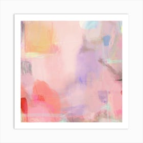 Dreamland Abstract Art Print, Modern, Ethereal, Pastel Pink, Purple, Colourful Art Print