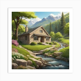 Cottage In The Mountains 8 Art Print