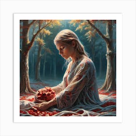 Girl In The Woods 12 Art Print