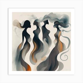 woman in a smoky texture Art Print