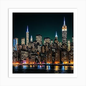 New York City At Night 2 Art Print