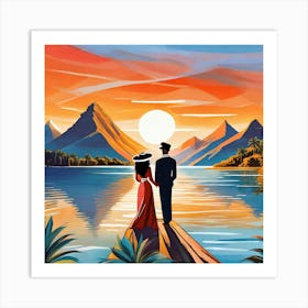 Romantic Sunset Art Print