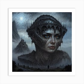 Woman With Blue Eyes Art Print