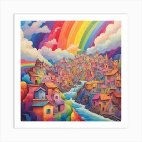 Rainbow City 2 Art Print