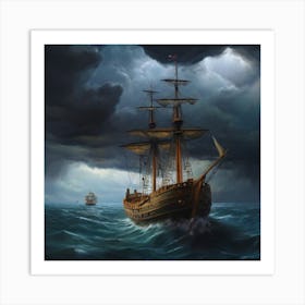 Ship In The Storm.18 Art Print