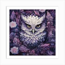 Owl In Purple Art Print