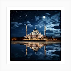 Islamic Mosque At Night 23 Art Print