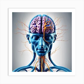 Human Brain And Nervous System 5 Art Print