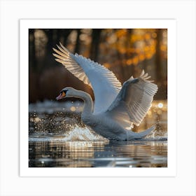 Swan In Flight 4 Art Print