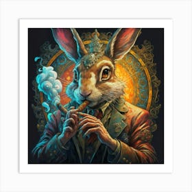 Rabbit Smoking A Pipe 1 Art Print