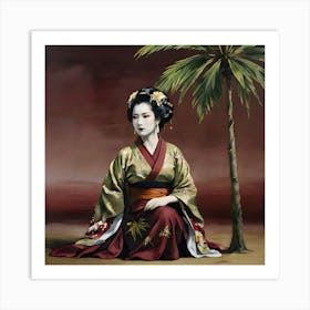 Evening geisha Art Print