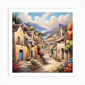 Village In The Mountains 1 Art Print