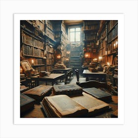 Old Library Art Print