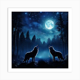 Howling Wolf art print 2 Art Print