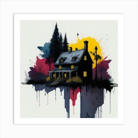 Colored House Ink Painting (91) Art Print