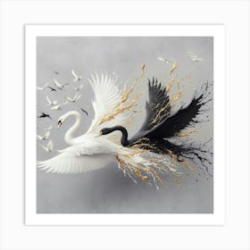 Swans Canvas Print Art Print
