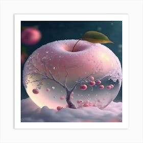 Apple In The Snow Art Print