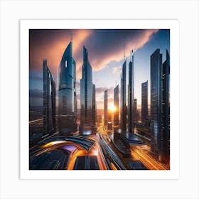 Futuristic Cityscape 130 Art Print