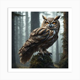 Owl In The Forest 146 Art Print