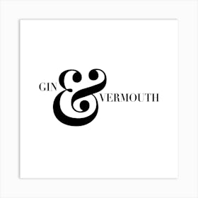 Gin And Vermouth Martini Cocktail Recipe Square Art Print
