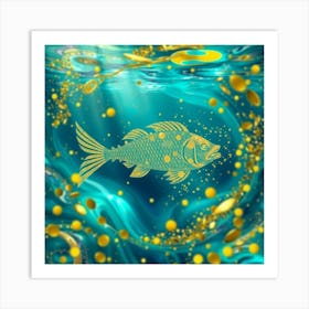 Fish With Gold Coins Art Print