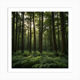 Ferns In The Forest 4 Art Print