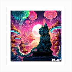 Cat In The City Art Print