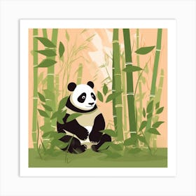 Panda Bear In The Bamboo Forest Art Print