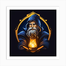 Wizard With Lantern Art Print