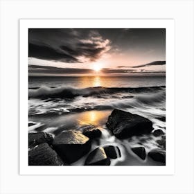 Sunset At The Beach 474 Art Print