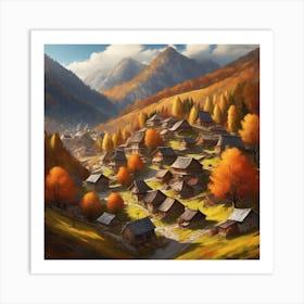 Autumn Village 35 Art Print